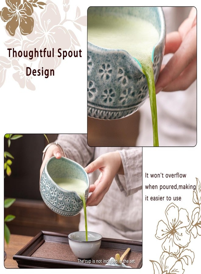 Buucup Matcha Whisk Set, Ceramic Matcha Kit Includes Matcha Bowl, Matcha Whisk and Holder, Bamboo Scoop, Scoop Rest, Sifter and Tea Towel - 7 Pcs Matcha Kit for Matcha Lovers (Blue) - Image 2